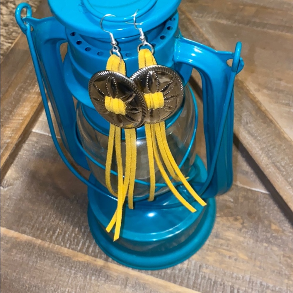 Concho fringe earrings